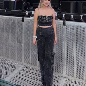 Fashion Nova Black Acid Wash Jeans